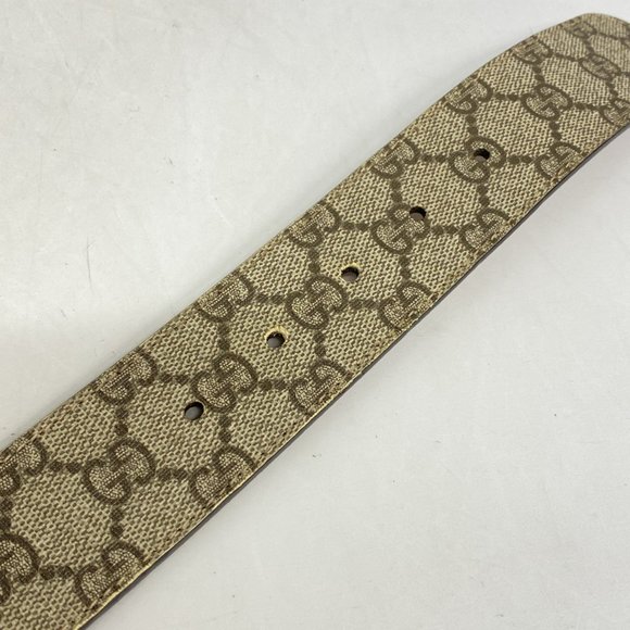 Gucci Belt GG Supreme Interlocking G 411924 Beige Brown Men's - Picture 9 of 9